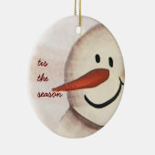 Niedlicher Kunstschneemann Keramikornament (Rechts)