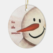 Niedlicher Kunstschneemann Keramikornament (Links)