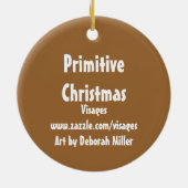 Niedlicher Kunstschneemann Keramikornament (Hinten)