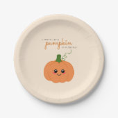 Niedlicher Kürbis auf die Herbstdusche Pappteller (Vorderseite)