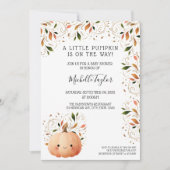 Niedlicher Kürbis auf die Way Fall Babydusche Einladung (Vorderseite)