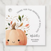 Niedlicher Kürbis auf die Way Fall Babydusche Geschenkanhänger (Vorderseite)