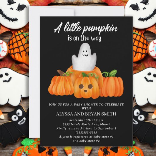 Niedlicher Kürbis auf Kinderdusche Einladung