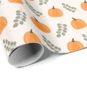Niedlicher Kürbis Eucalyptus Fall Pattern Geschenkpapier (Rolleneckpunkt)