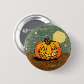 Niedlicher Kürbis gegen Mond Button (Vorne & Hinten)