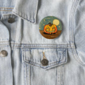 Niedlicher Kürbis gegen Mond Button (Beispiel)