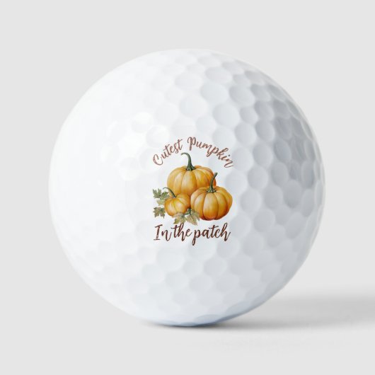 Niedlicher Kürbis Golfball (Vorderseite)