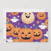 Niedlicher Kürbis Halloween Bash Orange Lila Einladung (Rückseite)