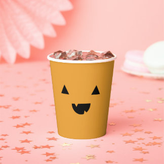Niedlicher Kürbis Halloween Pappbecher