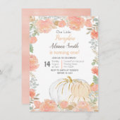 Niedlicher Kürbis Herbst Geburtstag Herbstpastel Einladung (Vorne/Hinten)