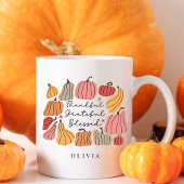 Niedlicher Kürbis Herbst Personalisiert Zweifarbige Tasse