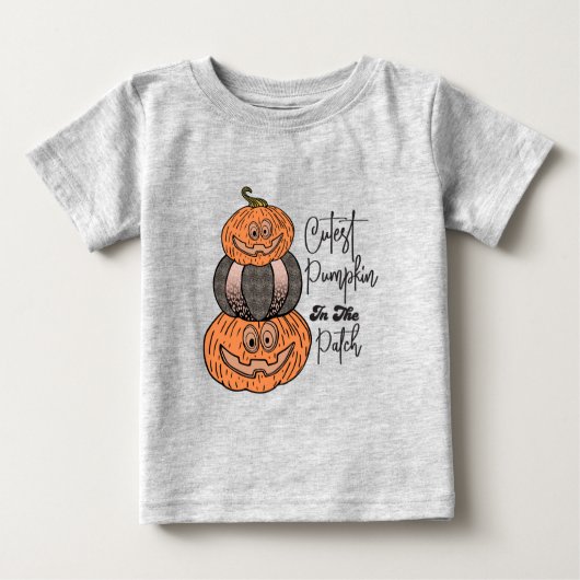 Niedlicher Kürbis im Patch Baby T - Shirt (Vorderseite)
