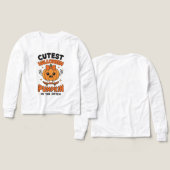 Niedlicher Kürbis im Patch - Niedliches Halloween (Design Vorderseite & Rückseite)