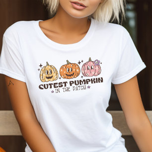 Niedlicher Kürbis im Patch Retro Halloween Tri-Blend Shirt