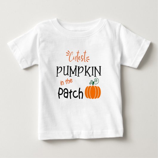 Niedlicher Kürbis im Patchfall Baby T-shirt (Vorderseite)