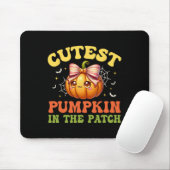 Niedlicher Kürbis im PatchHalloween-Herbst Danke Mousepad (Mit Mouse)