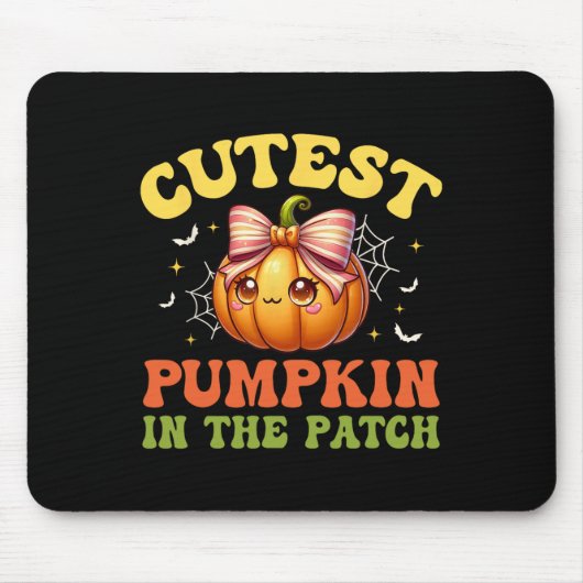 Niedlicher Kürbis im PatchHalloween-Herbst Danke Mousepad (Vorne)