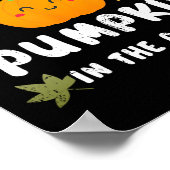 Niedlicher Kürbis in das PatchHalloween-Herbstkost Poster (Ecke)