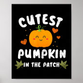 Niedlicher Kürbis in das PatchHalloween-Herbstkost Poster (Vorne)