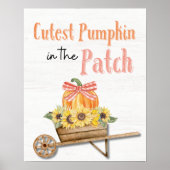 Niedlicher Kürbis in das Patchposter Poster