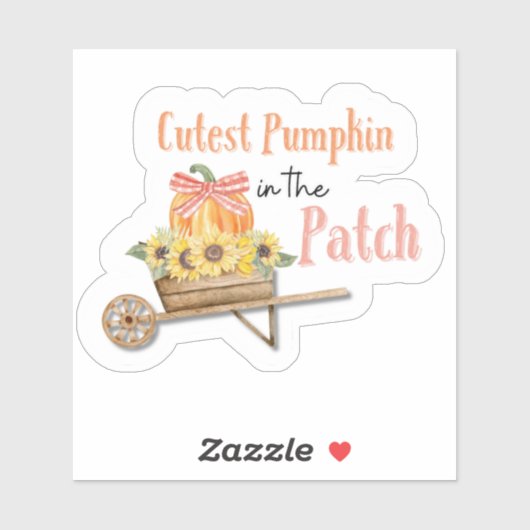 Niedlicher Kürbis in den Patch-Aufkleber Aufkleber (Blatt)