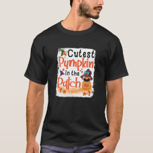 Niedlicher Kürbis in den Patch Funny Fall Premium T-Shirt