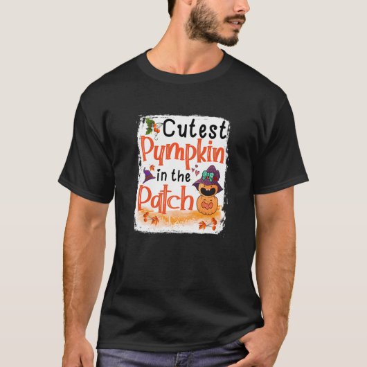 Niedlicher Kürbis in den Patch Funny Fall Premium T-Shirt (Vorderseite)