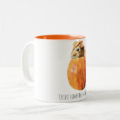 Niedlicher Kürbis in der Pflaster-Tasse Zweifarbige Tasse (Vorderseite Links)