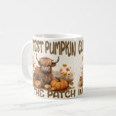 Niedlicher Kürbis in die Hochlandkuh Kaffeetasse (Vorderseite Links)