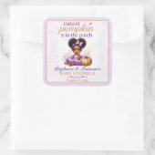 Niedlicher Kürbis in die Patch Afro Baby Girl Dusc Quadratischer Aufkleber (Tasche)