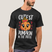 Niedlicher Kürbis in die Patchkid-Girls Halloween T-Shirt (Vorderseite)