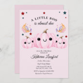 Niedlicher Kürbis ist unterwegs | Halloween-Kinder Einladung (Vorne/Hinten)