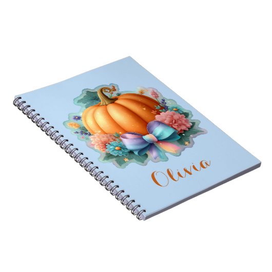 Niedlicher Kürbis mit Blume Personalisierter T - S Notizblock (Rechte Seite)