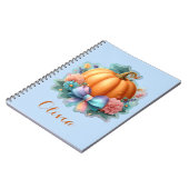 Niedlicher Kürbis mit Blume Personalisierter T - S Notizblock (Linke Seite)