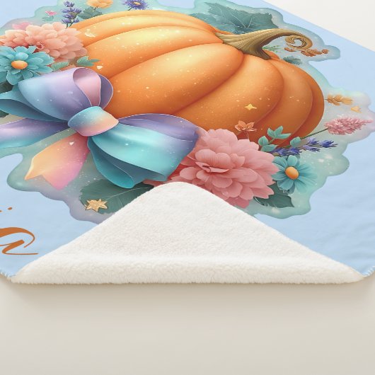 Niedlicher Kürbis mit Blume Personalisierter T - S Sherpadecke (3/4)