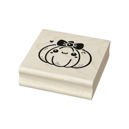Niedlicher Kürbis mit Bow Gummistempel (Stempel)
