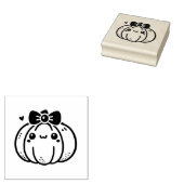Niedlicher Kürbis mit Bow Gummistempel (Stempel)