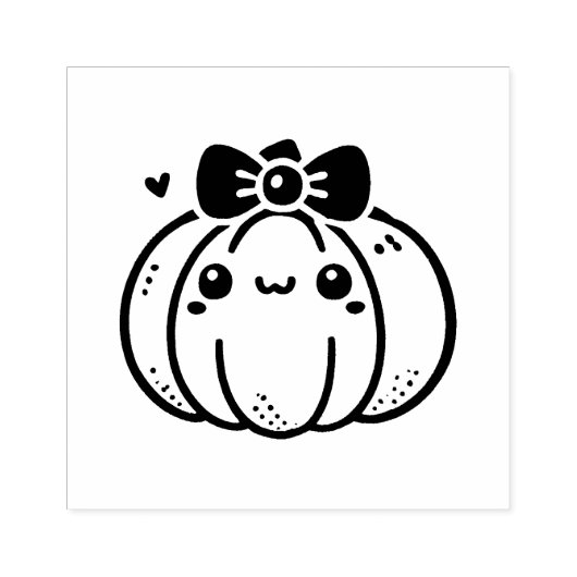 Niedlicher Kürbis mit Bow Gummistempel (Prägung)