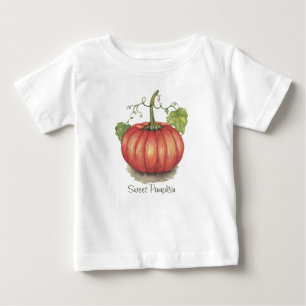 Niedlicher Kürbis mit Weinbergen in Wasserfarbe Baby T-shirt