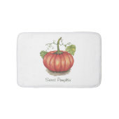 Niedlicher Kürbis mit Weinbergen in Wasserfarbe Badematte (Vorderseite)