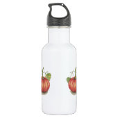 Niedlicher Kürbis mit Weinbergen in Wasserfarbe Edelstahlflasche (Rückseite)