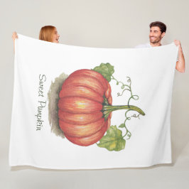 Niedlicher Kürbis mit Weinbergen in Wasserfarbe Fleecedecke