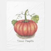 Niedlicher Kürbis mit Weinbergen in Wasserfarbe Fleecedecke (Vorderseite)