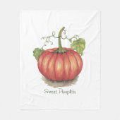 Niedlicher Kürbis mit Weinbergen in Wasserfarbe Fleecedecke (Vorderseite)