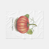 Niedlicher Kürbis mit Weinbergen in Wasserfarbe Fleecedecke (Vorderseite (Horizontal))