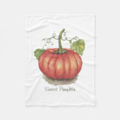 Niedlicher Kürbis mit Weinbergen in Wasserfarbe Fleecedecke (Vorderseite)