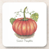 Niedlicher Kürbis mit Weinbergen in Wasserfarbe Getränkeuntersetzer (Vorderseite)