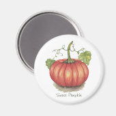 Niedlicher Kürbis mit Weinbergen in Wasserfarbe Magnet (Vorderseite/Rückseite)