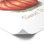 Niedlicher Kürbis mit Weinbergen in Wasserfarbe Poster (Ecke)