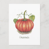 Niedlicher Kürbis mit Weinbergen in Wasserfarbe Postkarte (Vorderseite)